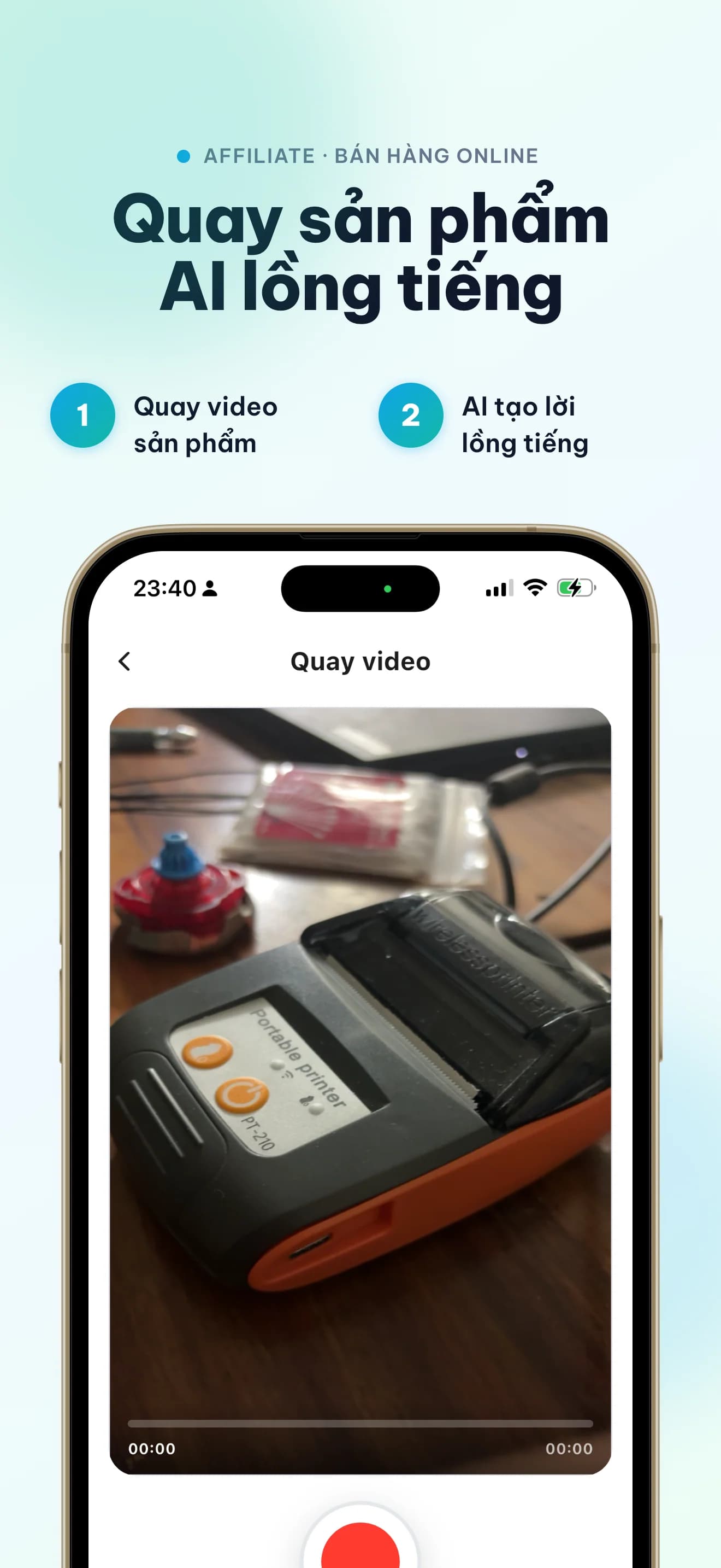 Màn hình Mivo quay video sản phẩm để lồng tiếng AI