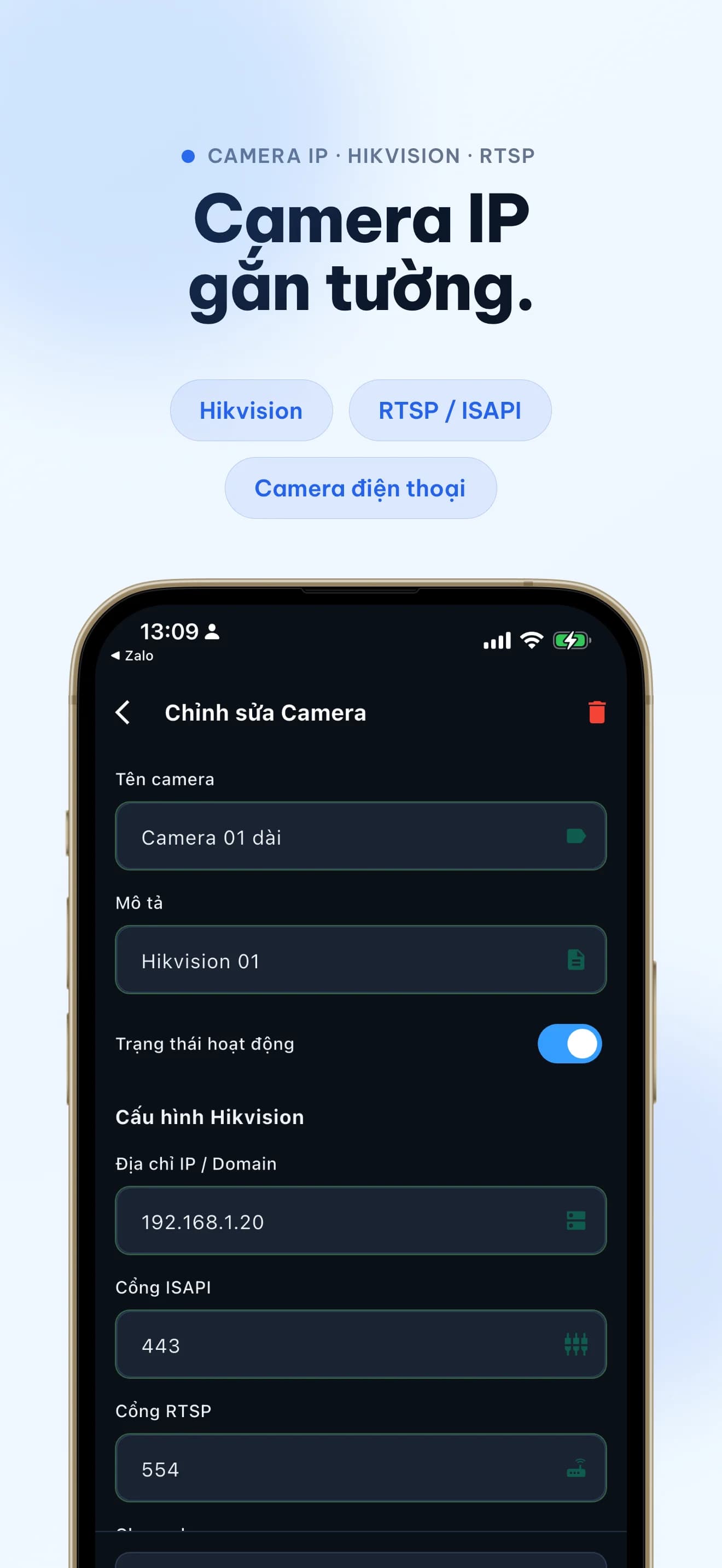Màn hình Packlog thiết lập camera IP cho khu vực đóng hàng