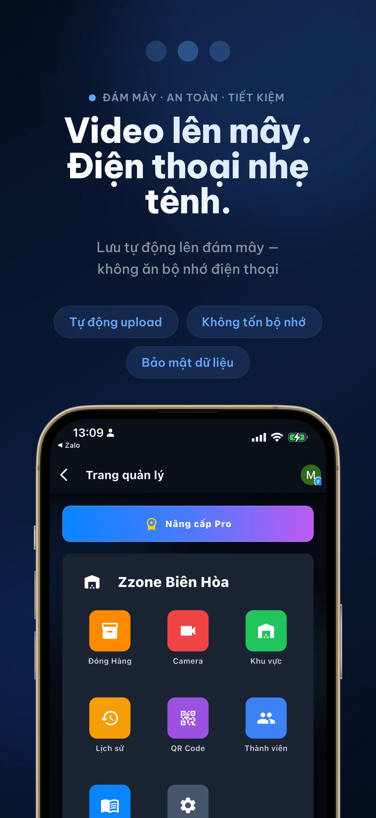 Packlog đồng bộ video đóng hàng từ điện thoại lên cloud để không chiếm bộ nhớ máy